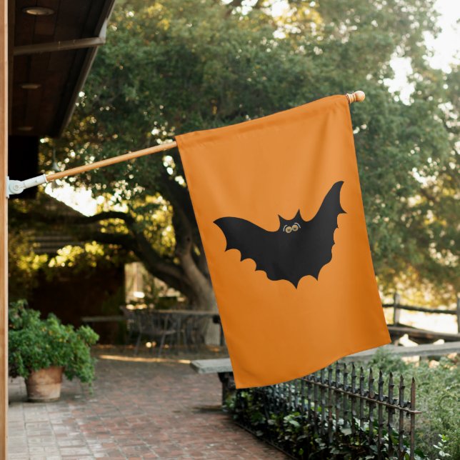 Halloween Black Bat  House Flag (In SItu)