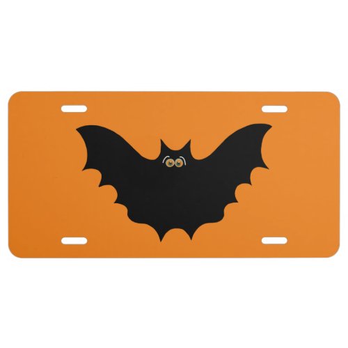 Halloween Black Bat License plate