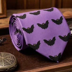 Halloween Black Bat Neck Tie