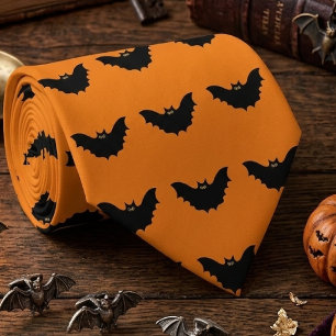Halloween Black Bat Neck Tie