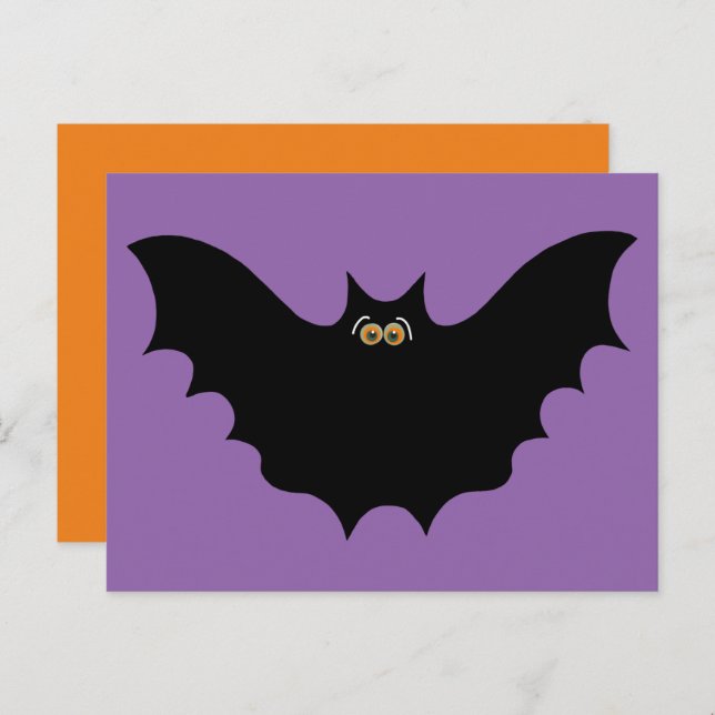 Halloween Black Bat Postcard (Front/Back)