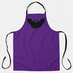 Halloween Black Bat Purple Apron