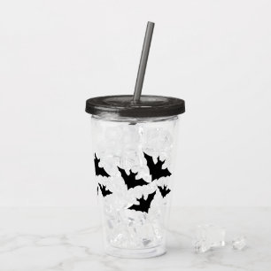 Halloween black bats cool spooky acrylic tumbler