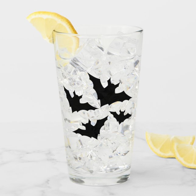 Halloween black bats cool spooky glass (Front Ice)