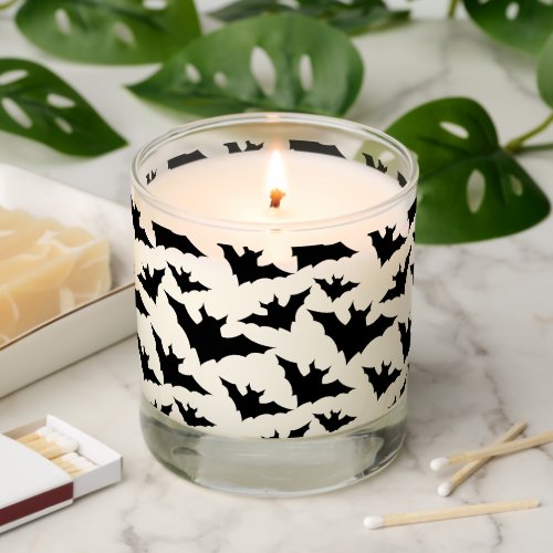 Halloween black bats cool spooky pattern scented candle