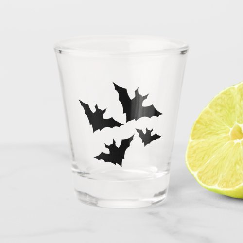 Halloween black bats cool spooky shot glass