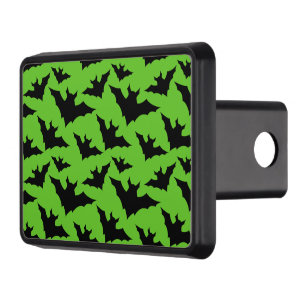 Halloween black bats green cool spooky pattern hitch cover