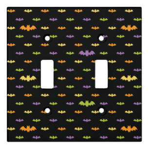 Halloween Black Bats Holiday Custom Retro Light Switch Cover