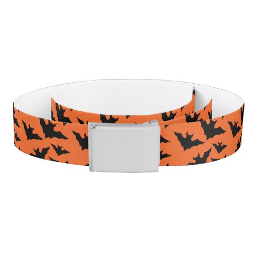 Halloween black bats orange cool spooky pattern belt