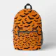 Halloween Black Bats Orange Seamless Pattern Printed Backpack | Zazzle