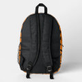 Halloween Black Bats Orange Seamless Pattern Printed Backpack | Zazzle