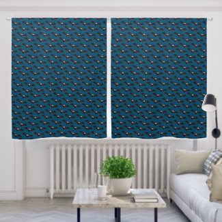 Halloween Black Bats Pattern Dark Blue Background