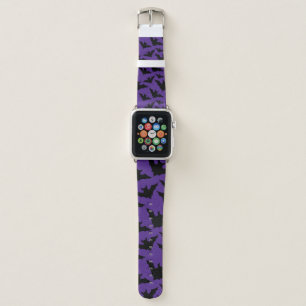 Halloween black bats purple cool spooky pattern apple watch band