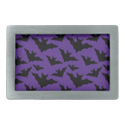 Halloween black bats purple cool spooky pattern belt buckle