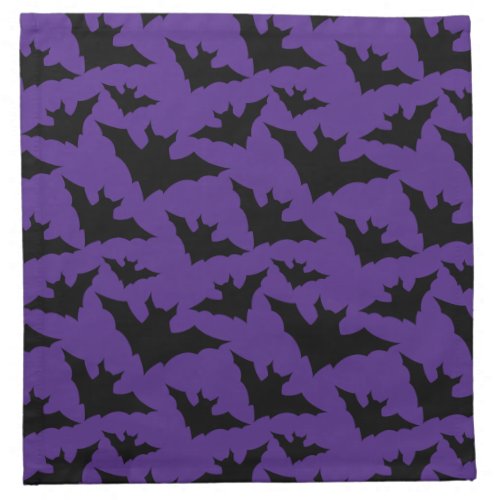 Halloween black bats purple cool spooky pattern cloth napkin