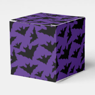 Halloween black bats purple cool spooky pattern favor boxes