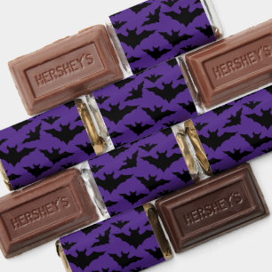 Halloween black bats purple cool spooky pattern hershey's miniatures