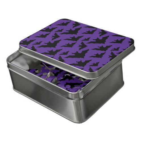 Halloween black bats purple cool spooky pattern jigsaw puzzle