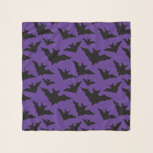 Halloween black bats purple cool spooky pattern scarf