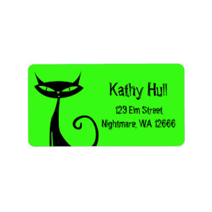 Halloween Black Cat Address Labels