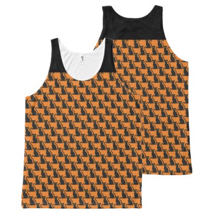 Halloween Black Cat All-Over-Print Tank Top