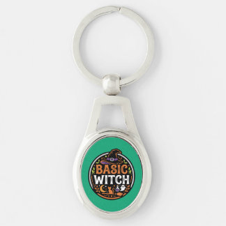 Halloween: black cat and ghost – Basic Witch. Keychain