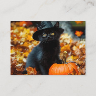 Halloween Black Cat and Pumpkin Enclosure Card