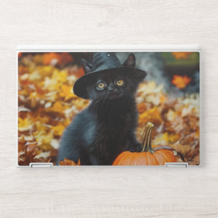 Halloween Black Cat and Pumpkin HP Laptop Skin