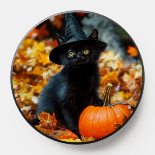 Halloween Black Cat and Pumpkin PopSocket