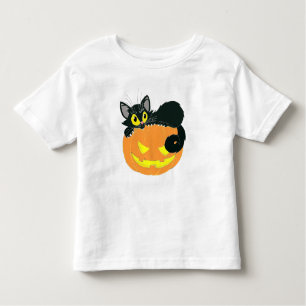 Halloween Black Cat and Pumpkin Toddler T-shirt