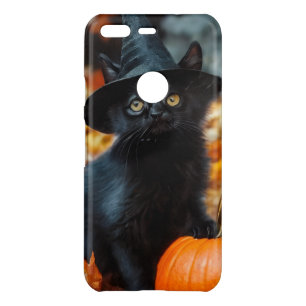 Halloween Black Cat and Pumpkin Uncommon Google Pixel Case