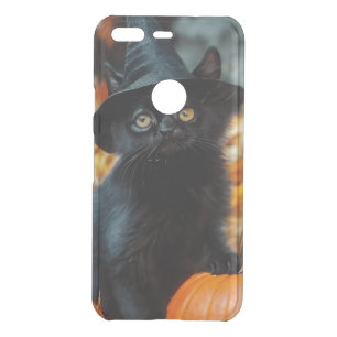 Halloween Black Cat and Pumpkin Uncommon Google Pixel Case