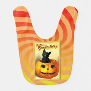Halloween Black Cat Baby Bib