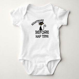 Halloween Black Cat Baby Fine Jersey T-Shirt Baby Bodysuit