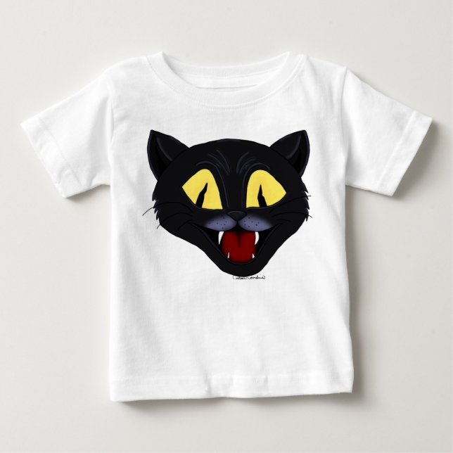 Halloween Black Cat  Baby T-Shirt (Front)