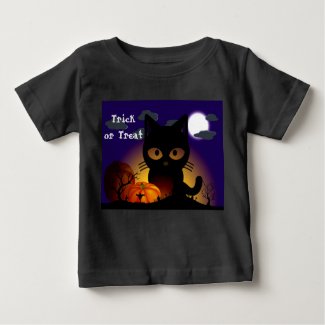 Halloween Black Cat Baby T-Shirt