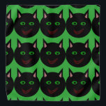 Halloween Black Cat Bandana<br><div class="desc">This awesome bandana features a black cat with pointed ears, bright green eyes and a sly red grin. This creepy kitty is perfect for Halloween or for cat lovers.</div>