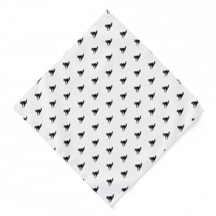 Halloween black cat black and white pattern pet bandana