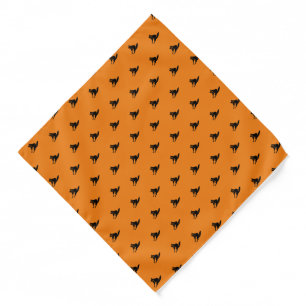 Halloween black cat black orange pattern pet bandana