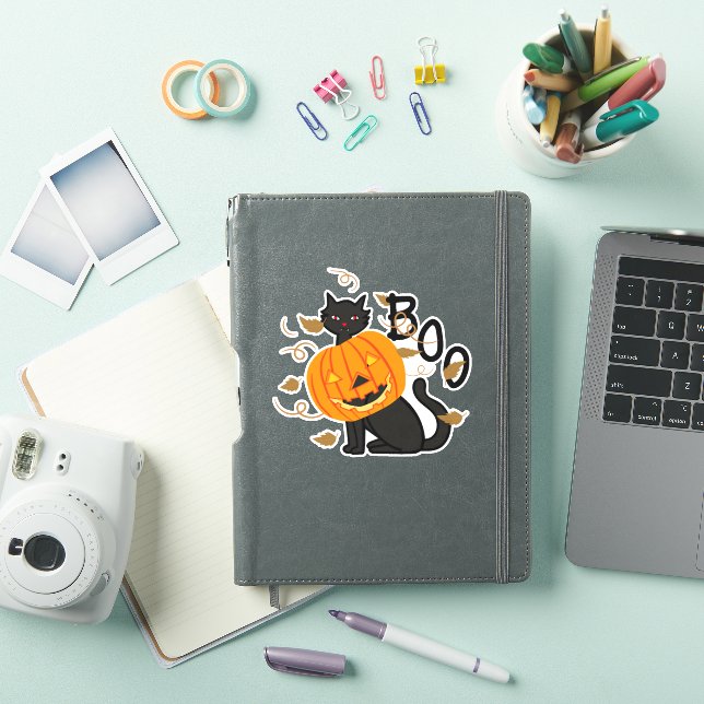 Halloween Black cat Boo Sticker (iPad Cover)