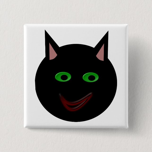 Halloween Black Cat Button (Front)