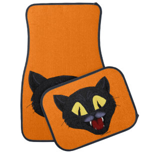 Halloween Black Cat Car Floor Mat