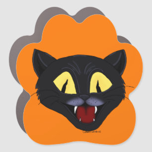 Halloween Black Cat Car Magnet
