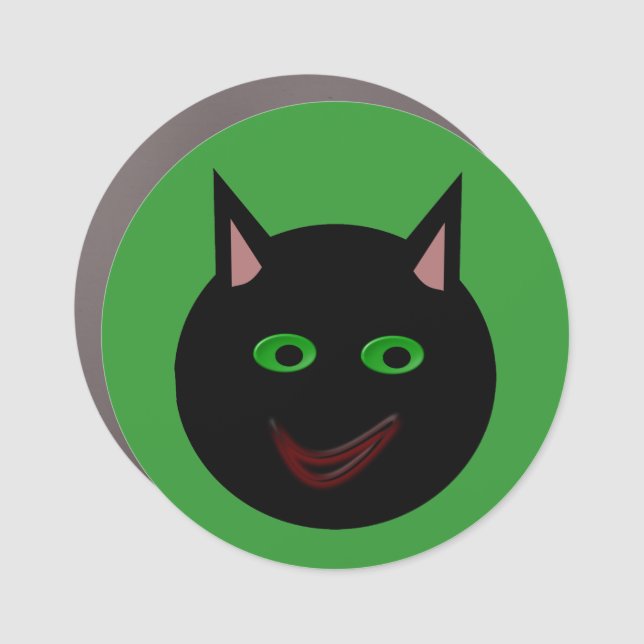 Halloween Black Cat Car Magnet (Front)