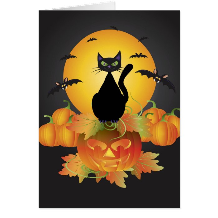Halloween Black Cat Card
