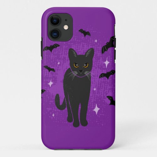 Halloween black cat iPhone 11 case