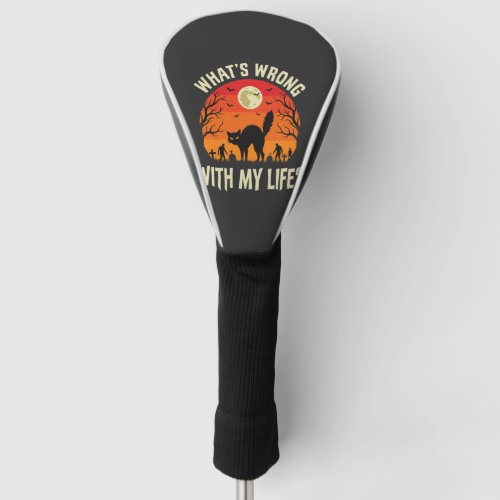 Halloween Black Cat Cemetery Horror Graphic Golf Head Cover
