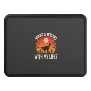 Halloween Black Cat Cemetery Horror Graphic Hitch Cover