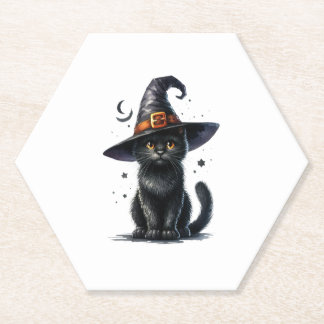HALLOWEEN BLACK CAT COASTER
