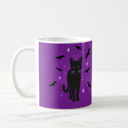Halloween black cat coffee mug